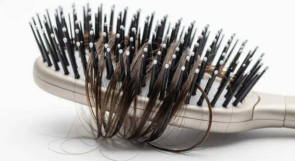 Close-up of a shine-enhancing hairbrush