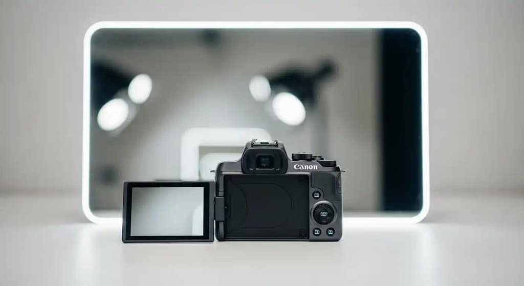 Canon EOS M200 compact mirrorless camera with flip screen – ideal for vloggers on a budget