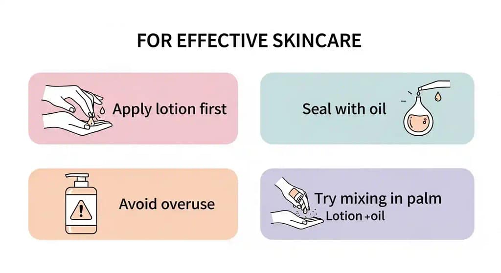 Apply lotion or oil first – infographic tips for skin care