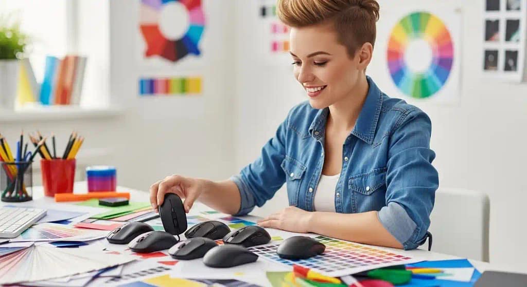 graphic designer choosing best computer mouse for design