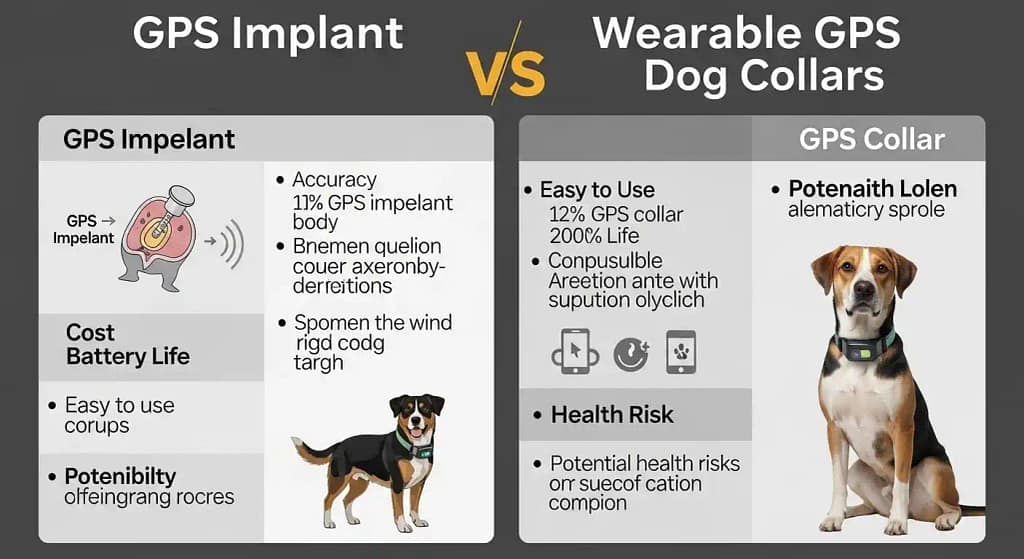Dog GPS tracker chip implant vs wearable GPS collar comparison