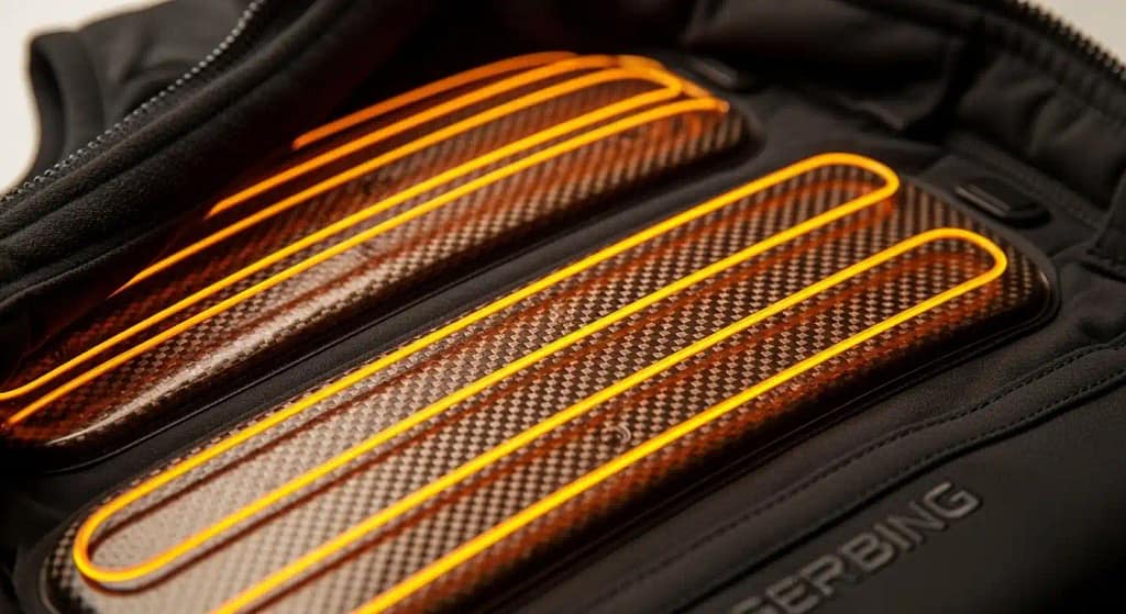 Gerbing vest showing heat zones