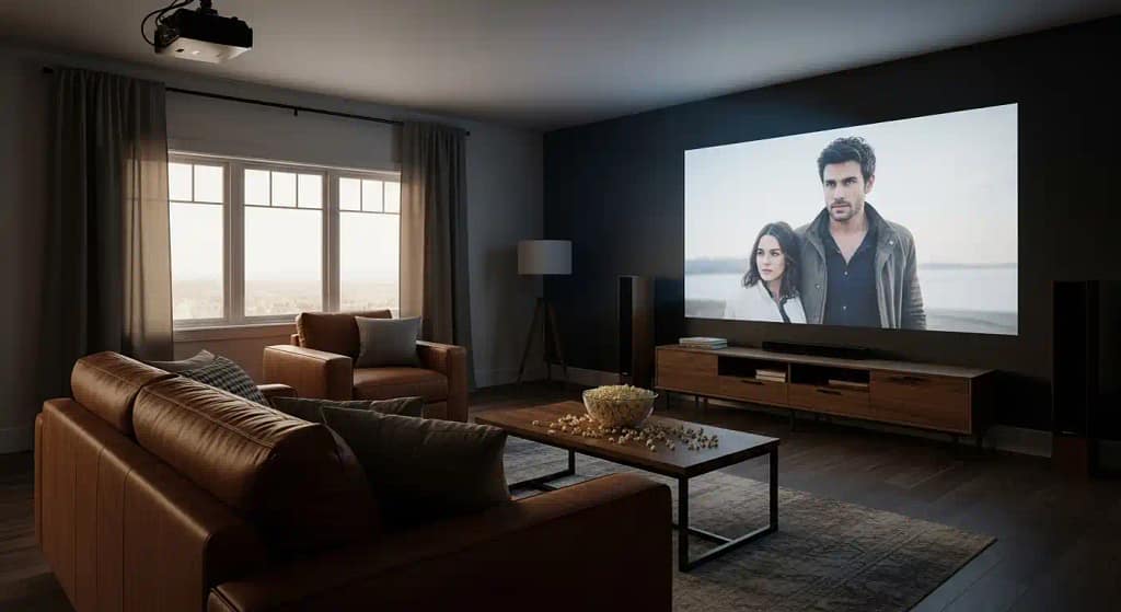 How to set up a home projector in a living room