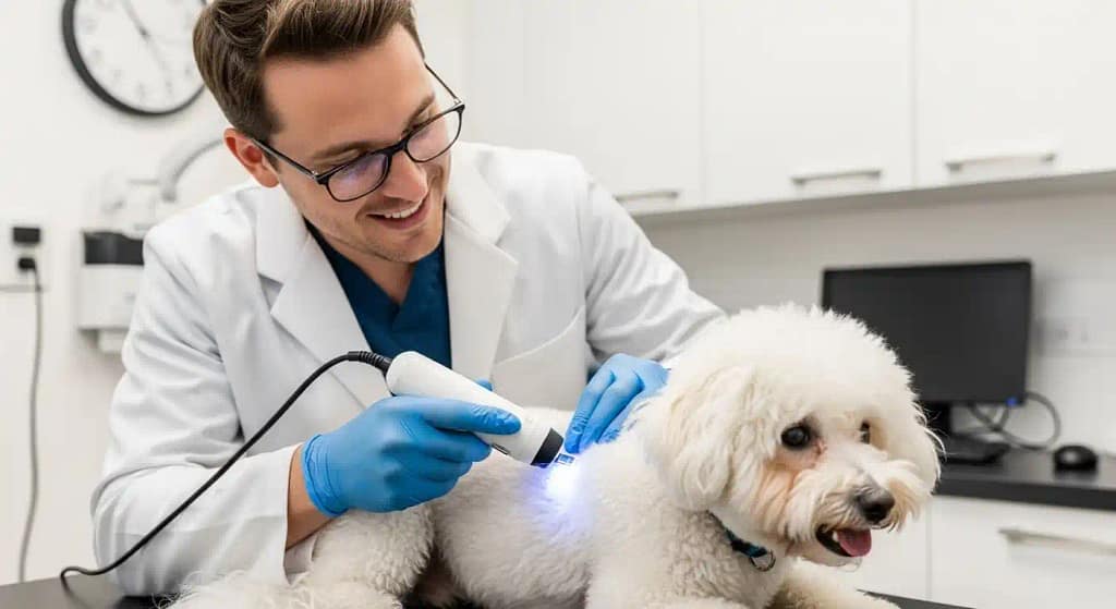 Vet performing best dog GPS tracker chip implant for real-time pet tracking