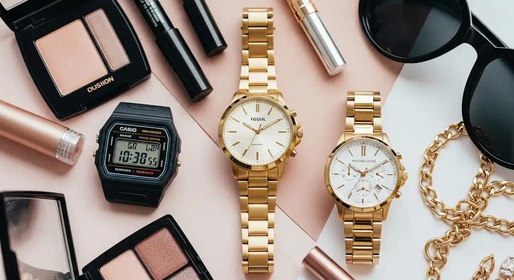 Trending styles of the best wrist watch for women in gold, Fossil & Casio