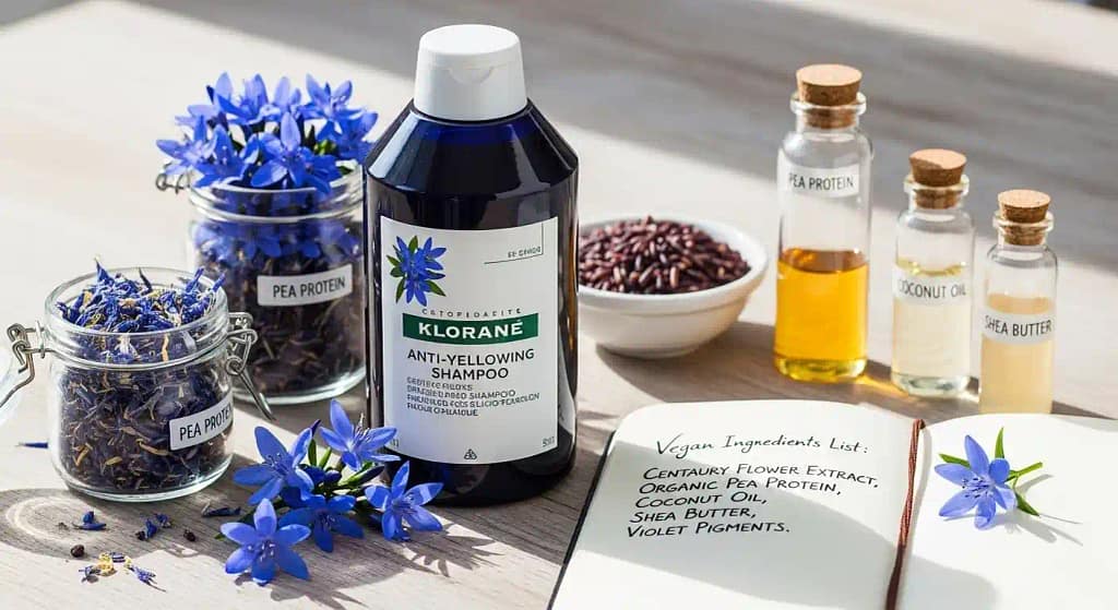 Klorane shampoo with centaury for gentle is placing outdoor