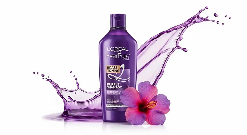L’Oreal EverPure purple wow shampoo for hair with hibiscus, for brassiness control