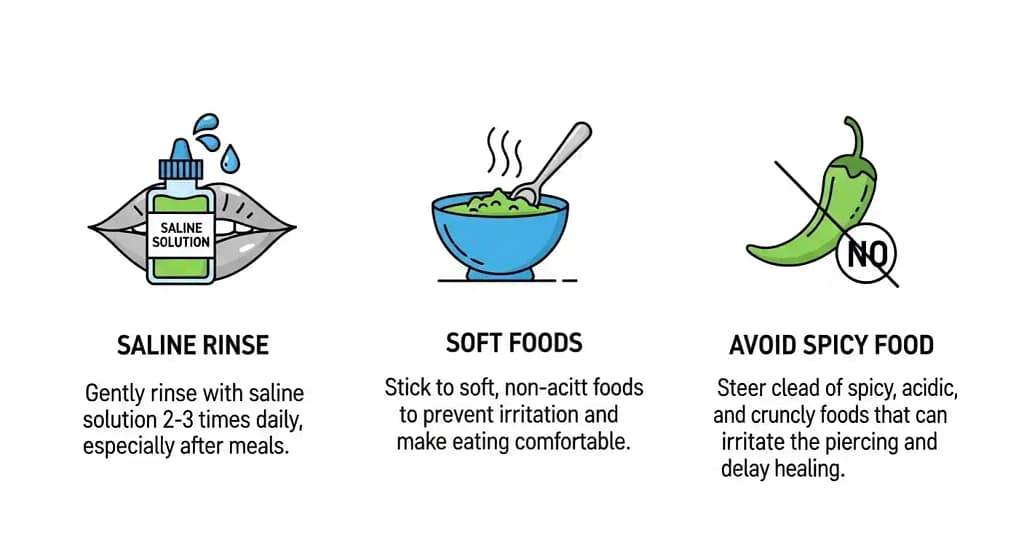 Aftercare steps for lip piercing healing