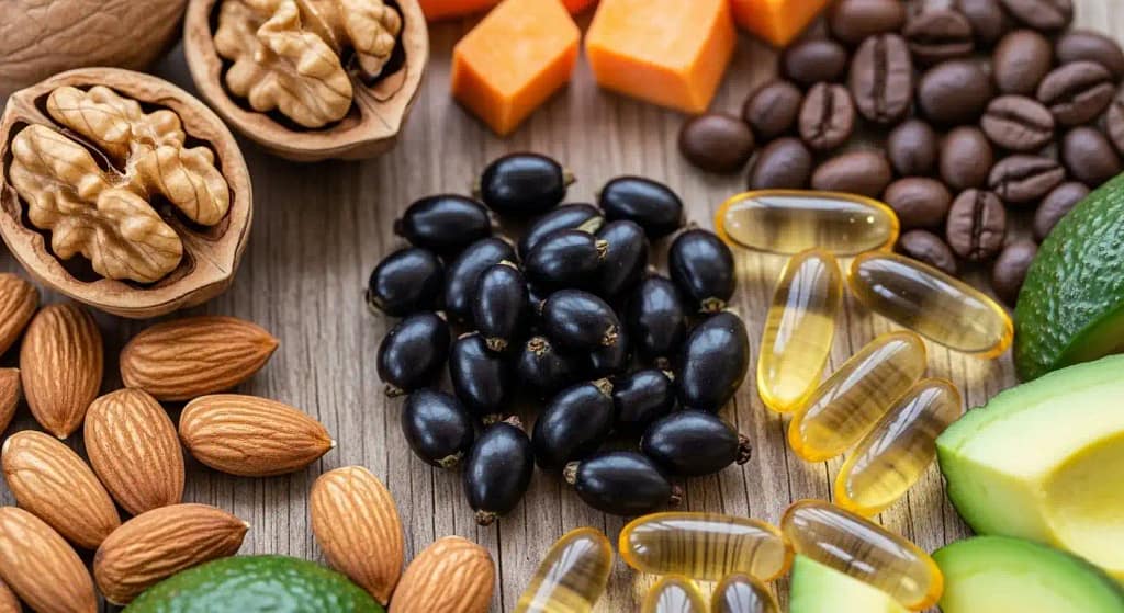 Biotin, saw palmetto, caffeine, and vitamins used in Particle Hair Revival Kit