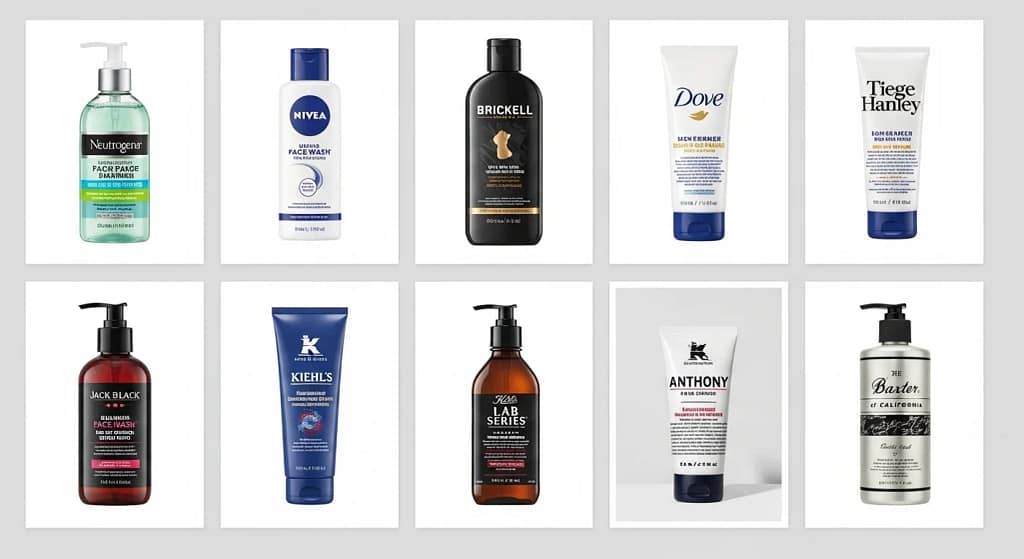 Best men’s face wash products of 2025 including Neutrogena, Nivea, and Brickell