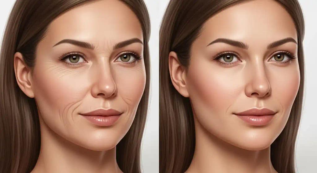 Cheek Lift Before and After conceptual image showing improvement