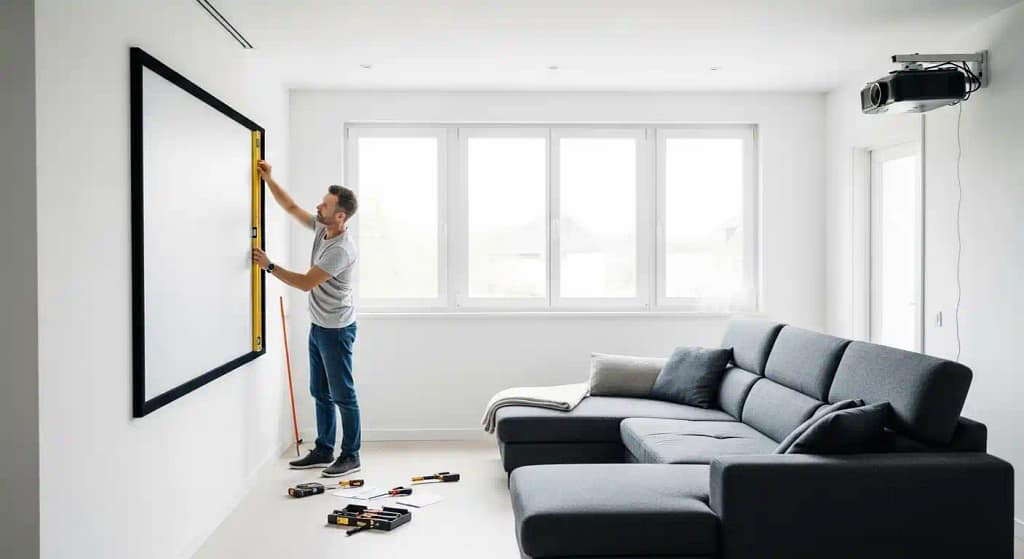 How to set up a projector screen at home