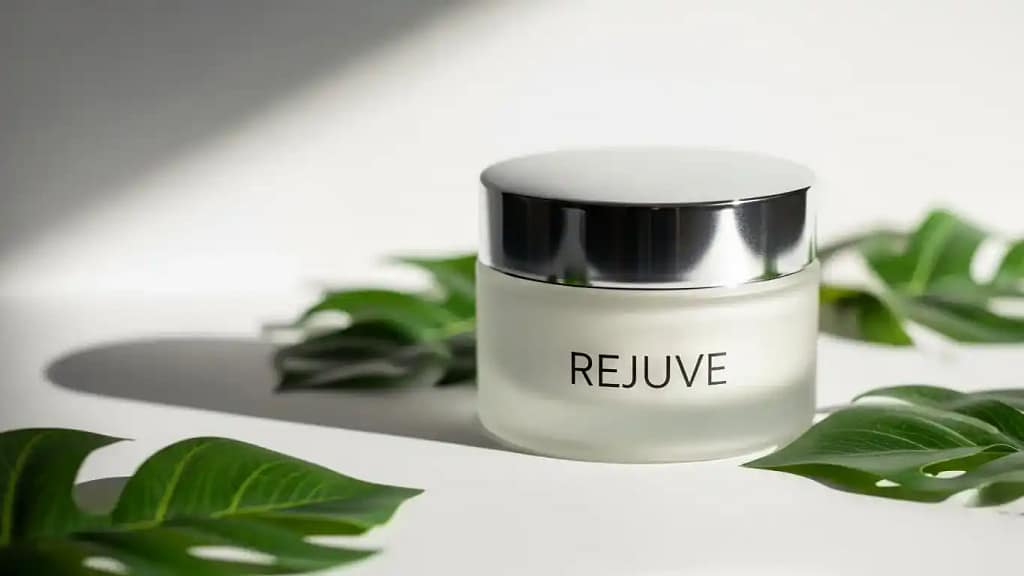 Rejuve Face Cream jar placed on a clean white background.