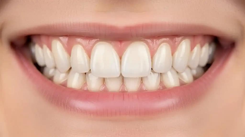 ceramic teeth cap on front teeth with natural smile