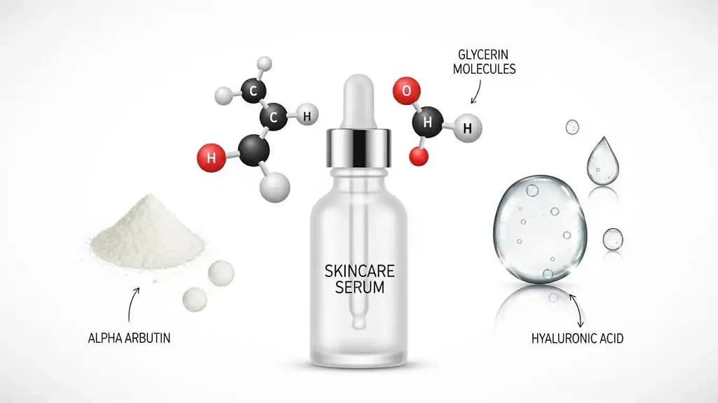 Minimalist alpha arbutin serum ingredients including alpha arbutin and hyaluronic acid