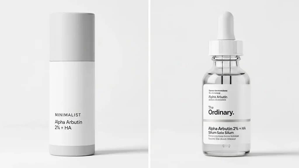 Minimalist alpha arbutin vs The Ordinary alpha arbutin serum comparison