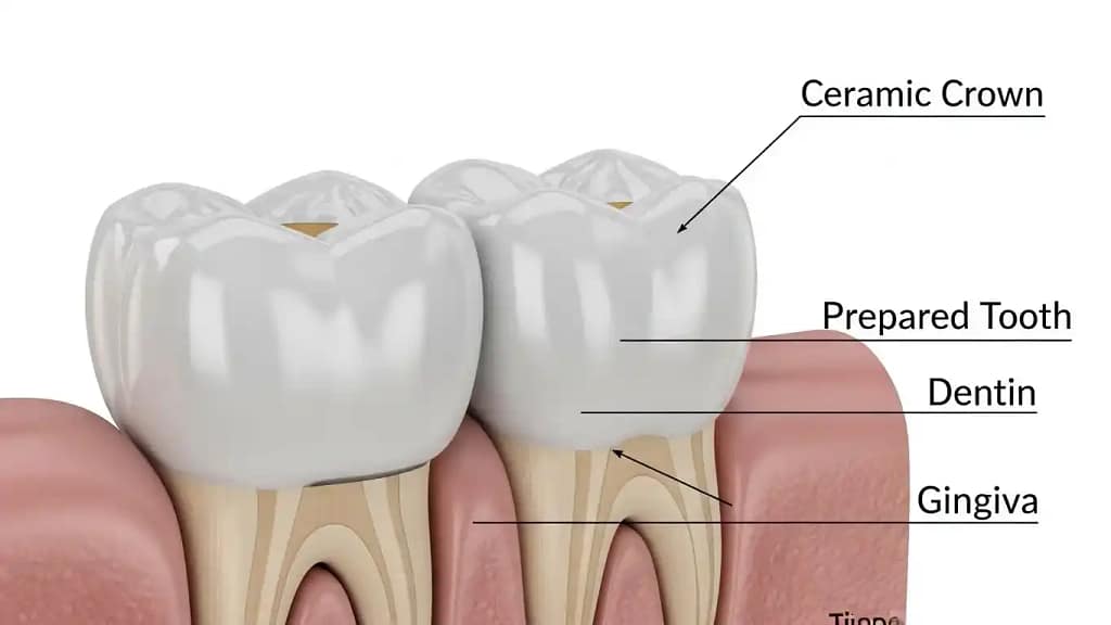 what is a ceramic teeth cap dental crown diagram