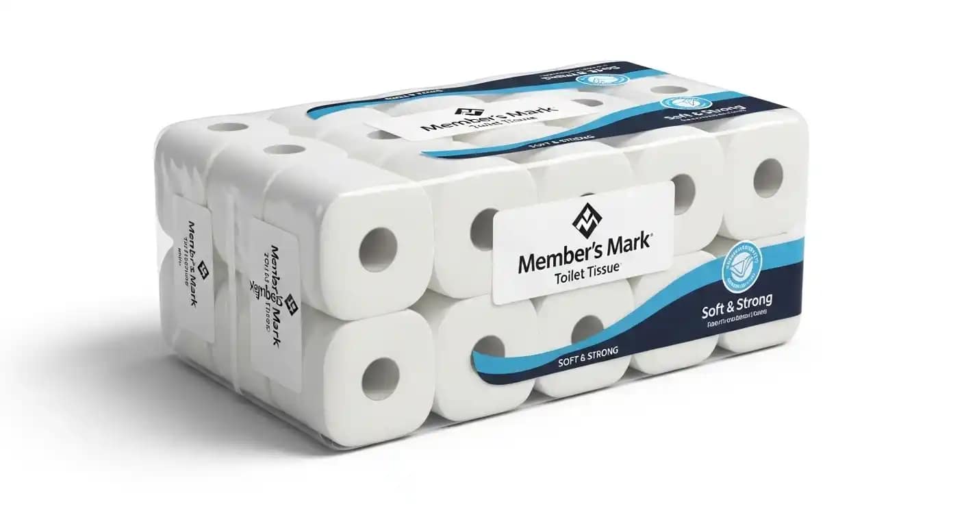 member's mark toilet tissue pack with soft and strong bathroom tissue rolls