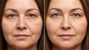 Dermal fillers for Ozempic face showing facial volume loss and hollow cheeks after rapid weight loss