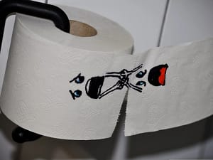 smile face on Toilet paper 